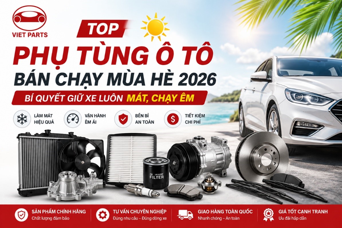 5 nhóm phụ tùng ô tô được tìm kiếm nhiều trong mùa hè 2026