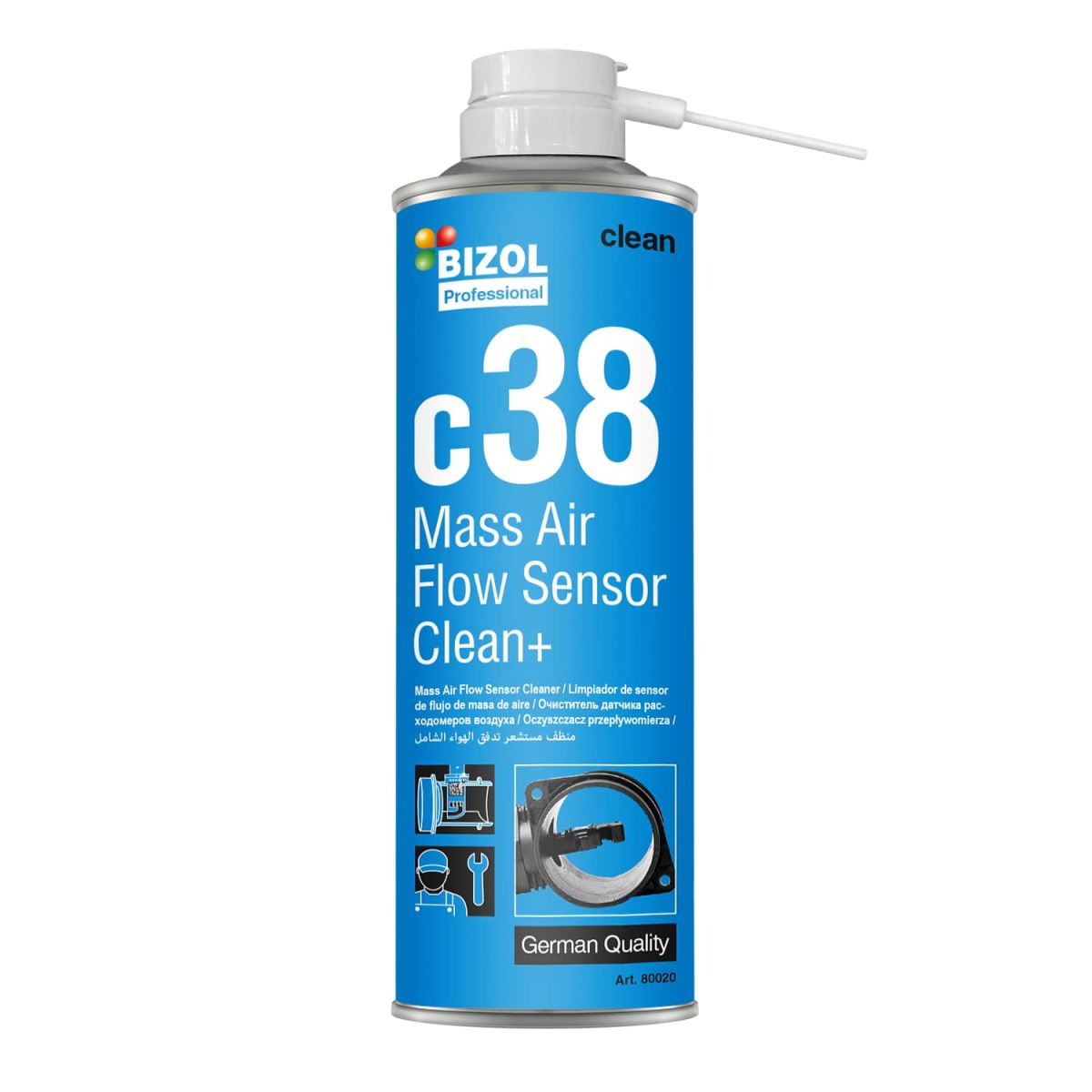 Bình xịt làm sạch cảm biến lưu lượng khí nạp Bizol Mass Air Flow Sensor Clean+ c38