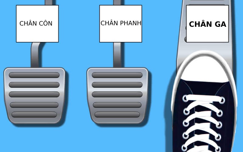 Vị trí chân ga ô tô số sàn