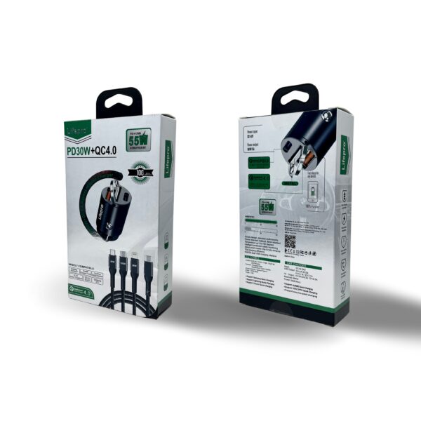 Bộ dây 3in1 + củ sạc nhanh tích hợp PD3.0/QC4.0 Lifepro L838