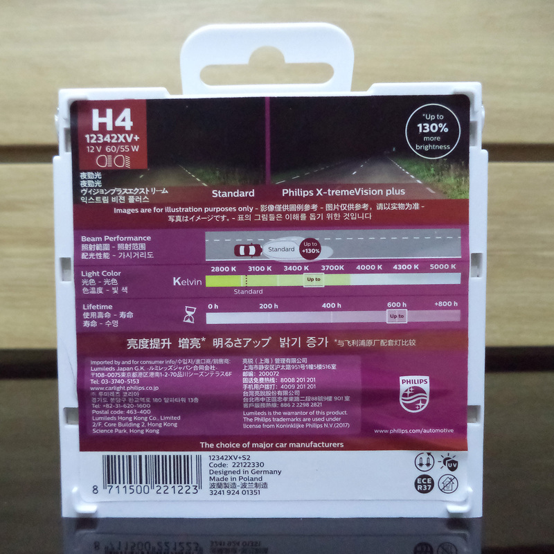 Bóng đèn Philips X-treme Vision Plus H4 +130%