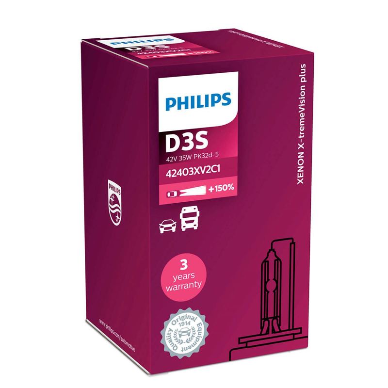 Bóng đèn Philips Xenon X-tremeVision Plus D3S 4800K +150%