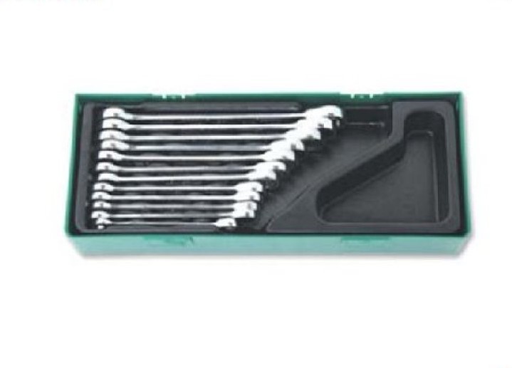 Khay 12 cờ lê đầu vặn nhanh 72 cóc kết hợp đầu tròng 2 cạnh