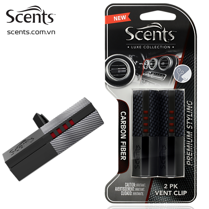 Nước hoa thanh gài cửa gió Scents 2-pack luxe vent sticks - carbon fiber