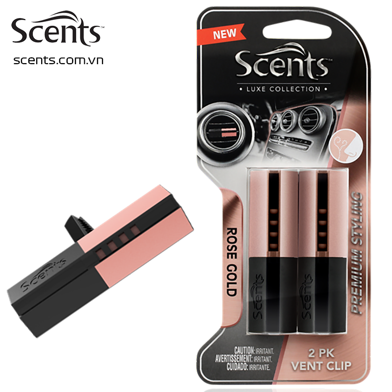 Nước hoa thanh gài cửa gió Scents 2-pack luxe vent sticks - rose gold