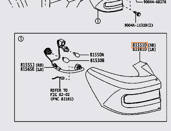 Đèn hậu Toyota Raize phải