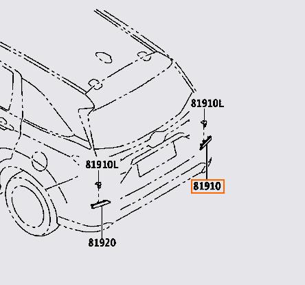 Đèn phản quang ba đờ sốc sau Toyota Veloz