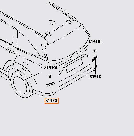 Đèn phản quang ba đờ sốc sau Toyota Veloz