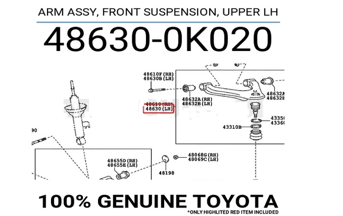 Càng chữ A trước trên bên trái Toyota Innova