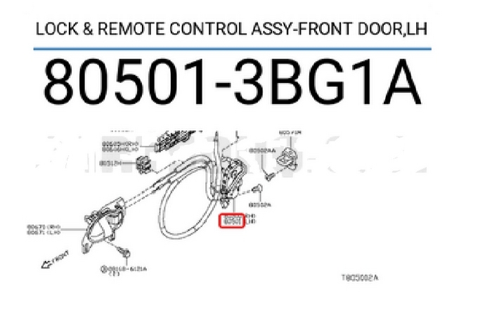 Ổ khóa cánh cửa trước bên phải Nissan Sunny 2014