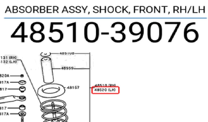Giảm xóc trước Toyota Crown 2.4-3.0 YS132 - Giảm xóc trước Toyota Crown 2.4-3.0 JZS133