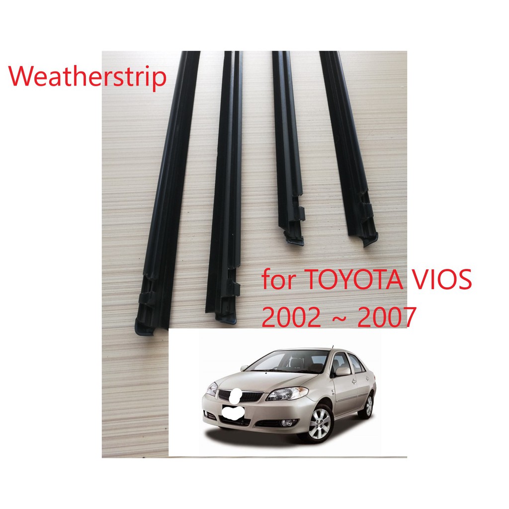 Nẹp chân kính cánh cửa sau ngoài trái Toyota Vios 2007
