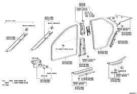 Gioăng khung cửa trước phải Toyota Camry 2004