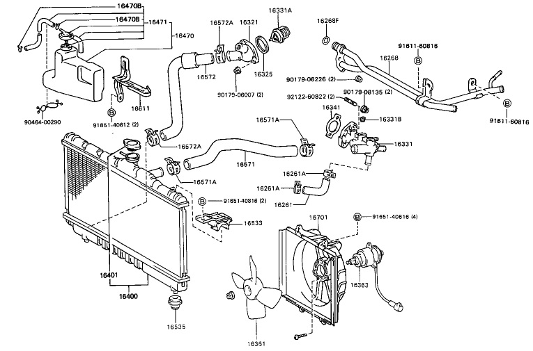 Mô tơ quạt két nước Toyota Camry 1989