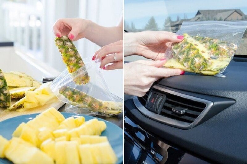 Khử mùi xe ô tô mới bằng vỏ dứa